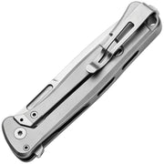 Lion Steel Emmet Gray Titanium with Carbon Fiber Inlay (2.83" Stonewashed MagnaCut) Folding Knife [EM01 GY] - closed view