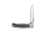 Lion Steel Emmet Gray Titanium with Carbon Fiber Inlay (2.83" Stonewashed MagnaCut) Folding Knife [EM01 GY] - partly open side profile
