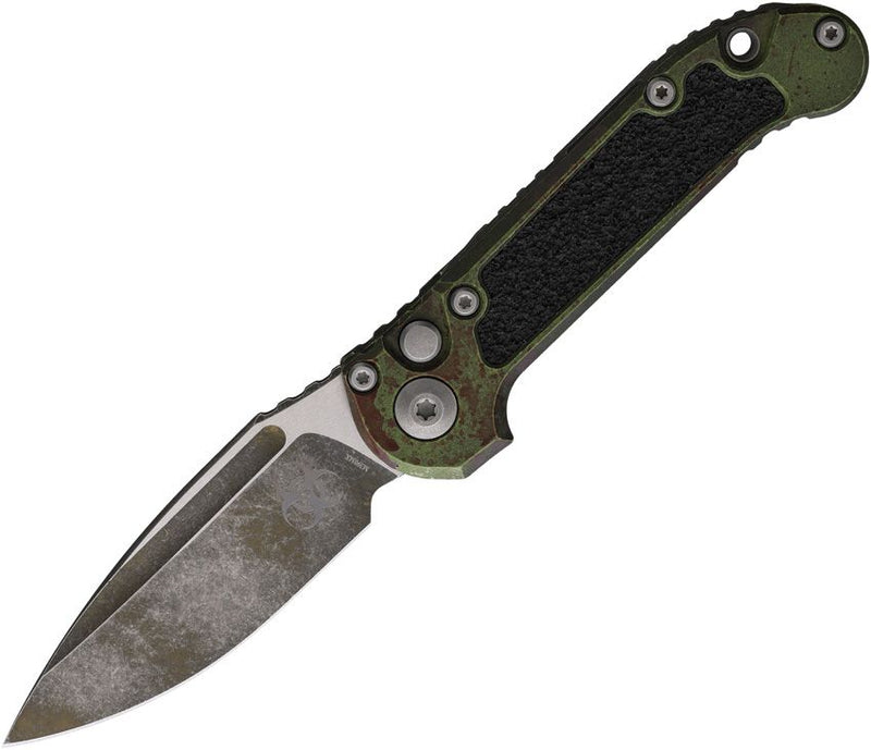 Microtech Auto LUDT Button Lock GenIII, Black Traction Insert Knife [1135-1OBS]