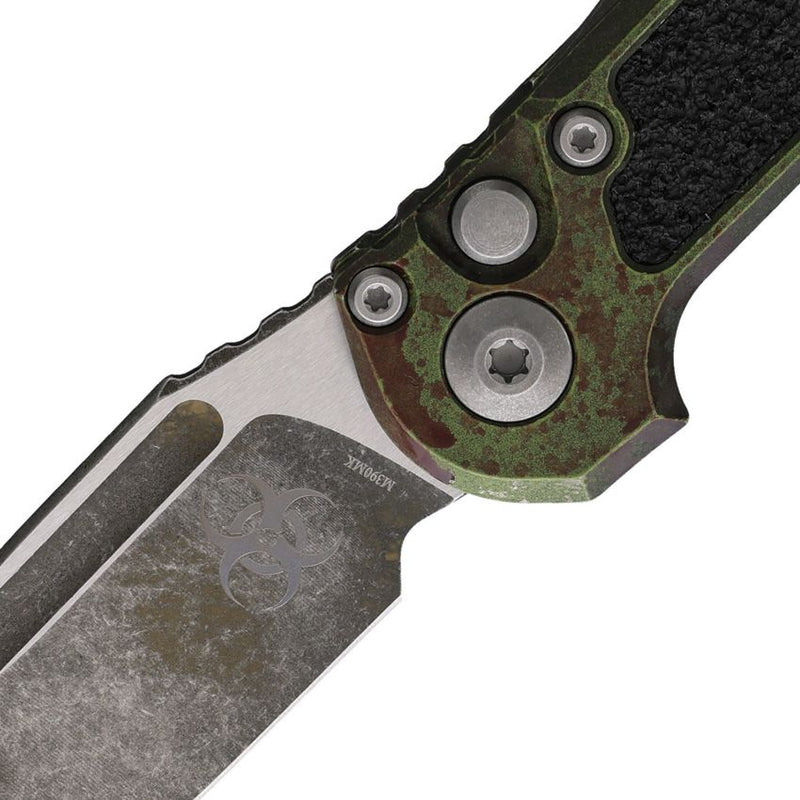 Microtech Auto LUDT Button Lock GenIII, Black Traction Insert Knife [1135-1OBS]