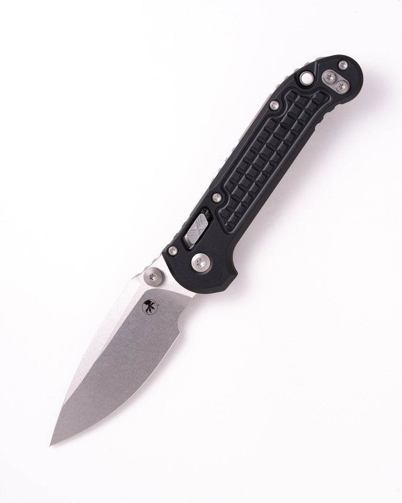 Microtech L-U.D.T. RAM-LOK S/E FRAG PATTERN STONEWASH STANDARD Black Aluminum (3.50" Bohler M390MK stainless) Folding Knife [1135RL-10FR] - product view 3
