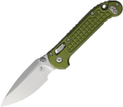 Microtech L.U.D.T RAM-LOK S/E STONEWASH FRAG PATTERN OD GREEN Green Aluminum (3.50" Bohler M390MK stainless) Folding Knife [1135RL-10FROD] - product view 1