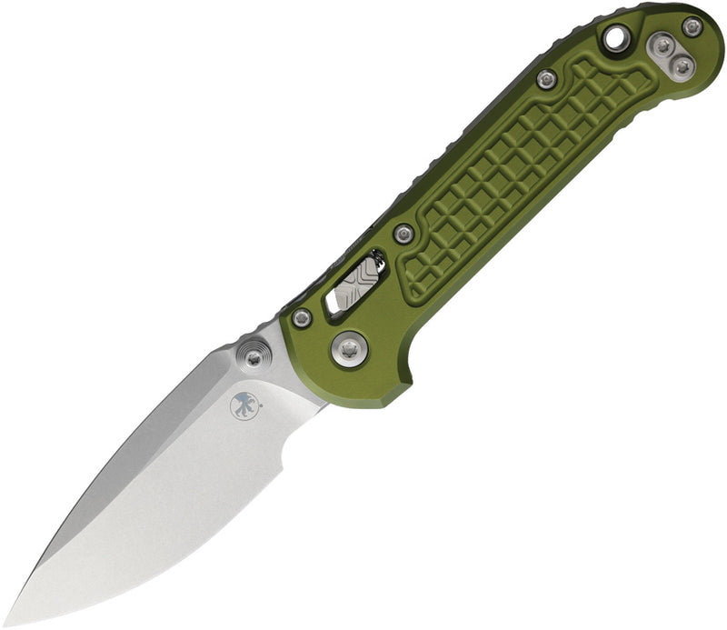 Microtech L.U.D.T RAM-LOK S/E STONEWASH FRAG PATTERN OD GREEN Green Aluminum (3.50" Bohler M390MK stainless) Folding Knife [1135RL-10FROD] - product view 1