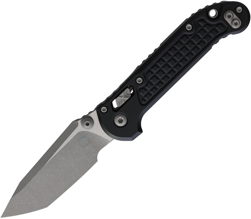 Microtech L.U.D.T. RAM-LOK T/E APOCALYPTIC FRAG PATTERN Black Aluminum (3.50" Bohler M390MK stainless) Folding Knife [1136RL-10APFR] - product view 1