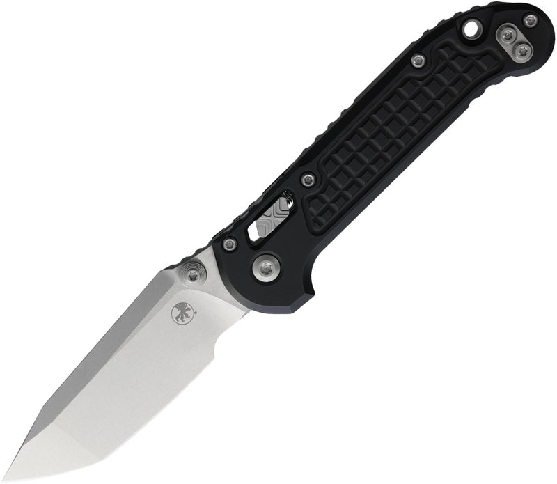 Microtech L.U.D.T. RAM-LOK T/E FRAG PATTERN Stonewash Standard Black Aluminum (3.43" Bohler M390MK) Folding Knife [1136RL-10FR] - product view 1