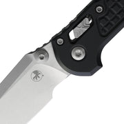 Microtech L.U.D.T. RAM-LOK T/E FRAG PATTERN Stonewash Standard Black Aluminum (3.43" Bohler M390MK) Folding Knife [1136RL-10FR] - product view 2