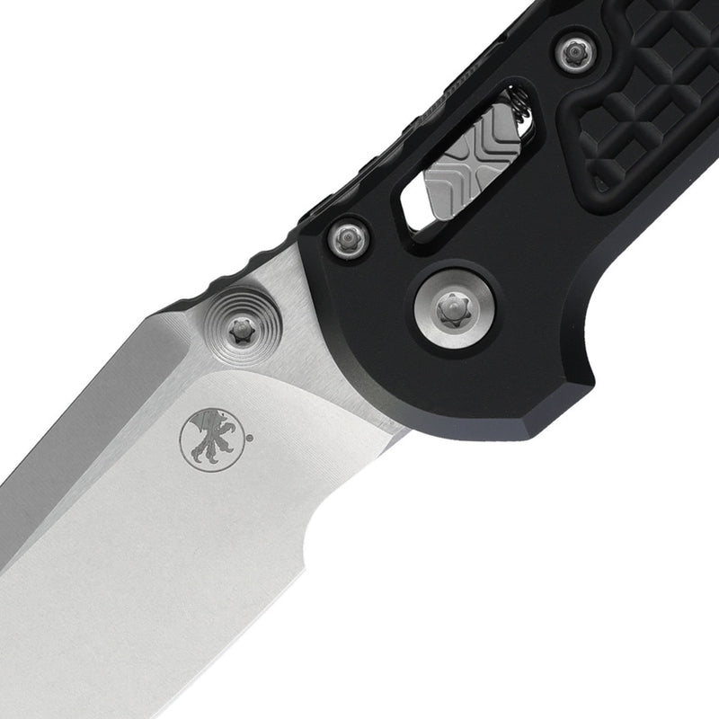 Microtech L.U.D.T. RAM-LOK T/E FRAG PATTERN Stonewash Standard Black Aluminum (3.43" Bohler M390MK) Folding Knife [1136RL-10FR] - product view 2