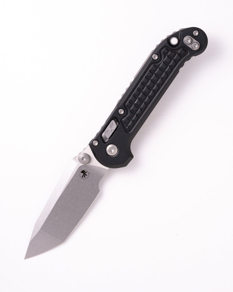 Microtech L.U.D.T. RAM-LOK T/E FRAG PATTERN Stonewash Standard Black Aluminum (3.43" Bohler M390MK) Folding Knife [1136RL-10FR] - product view 3