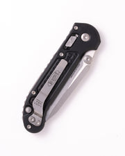 Microtech L.U.D.T. RAM-LOK T/E FRAG PATTERN Stonewash Standard Black Aluminum (3.43" Bohler M390MK) Folding Knife [1136RL-10FR] - product view 4