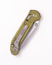 Microtech L.U.D.T. RAM-LOK T/E STONEWASH FRAG PATTERN OD GREEN Green Aluminum (3.50" Bohler M390MK stainless) Folding Knife [1136RL-10FROD] - product view 4