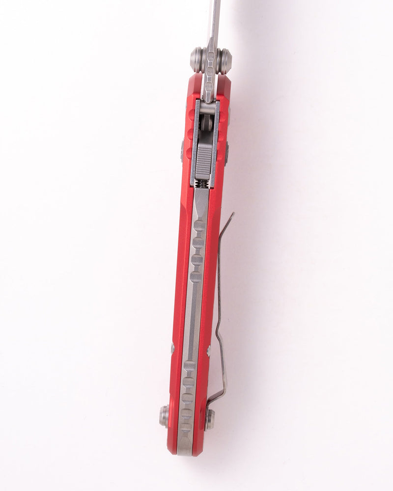 Microtech L-U.D.T. RAM-LOK T/E FRAG PATTERN Stonewash Standard RED Red Aluminum (3.43" Bohler M390MK) Folding Knife [1136RL-10FRRD] - product view 5