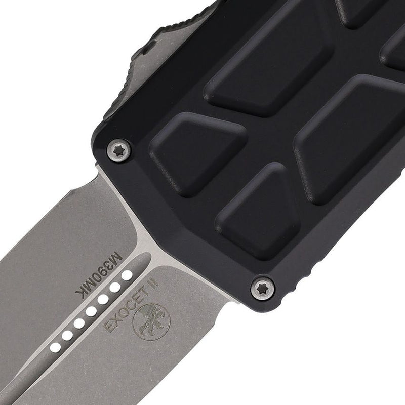 Microtech Auto Exocet II OTF D/E AP Black Aluminum Automatic Knife [1157-10AP]