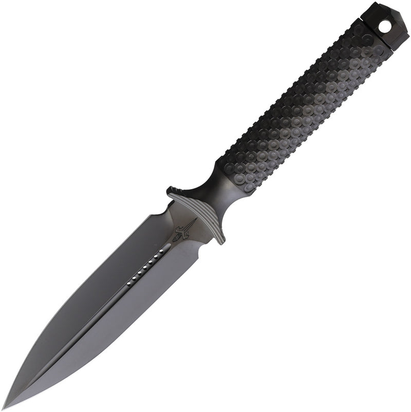 Microtech ADO DLC Double Vapor Blast Black Titanium (3.63" CPM-3V carbon steel) Fixed Blade Knife [115-DLCBBN-MCK] - product view 1