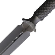 Microtech ADO DLC Double Vapor Blast Black Titanium (3.63" CPM-3V carbon steel) Fixed Blade Knife [115-DLCBBN-MCK] - product view 2