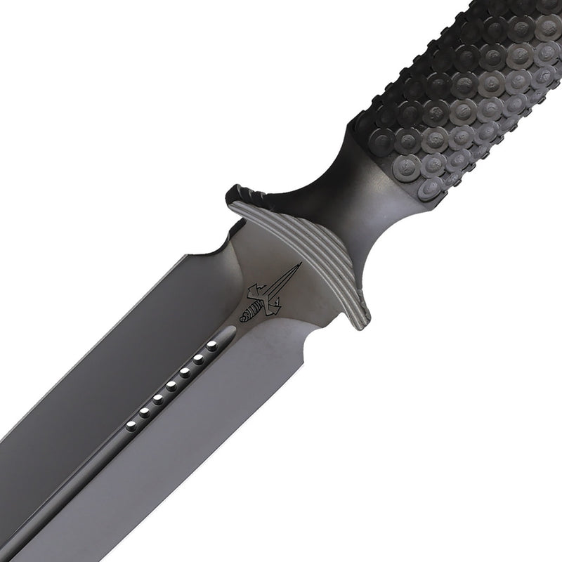 Microtech ADO DLC Double Vapor Blast Black Titanium (3.63" CPM-3V carbon steel) Fixed Blade Knife [115-DLCBBN-MCK] - product view 2