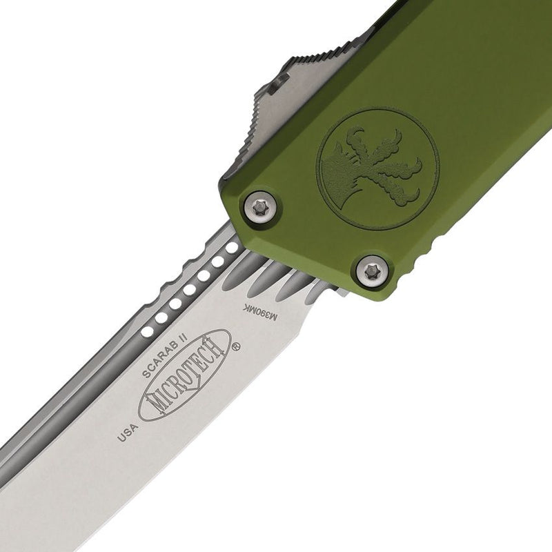 Microtech Auto Scarab II OTF T/E Gen III OD Green Aluminum Automatic Knife [1177-10OD]
