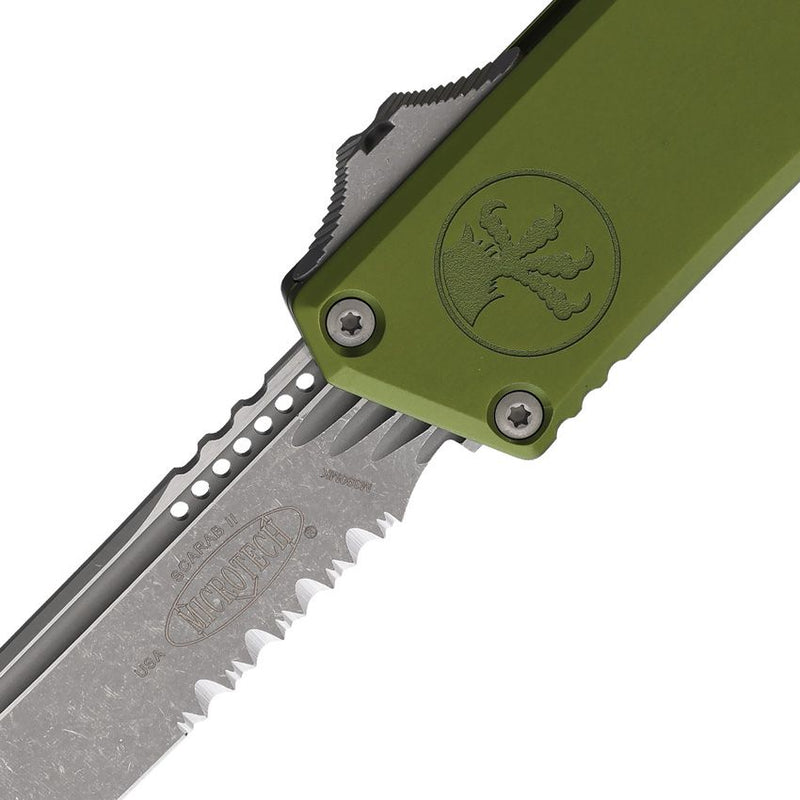 Microtech Auto Scarab II OTF T/E Gen III OD Green Aluminum Automatic Knife [1177-11APOD]