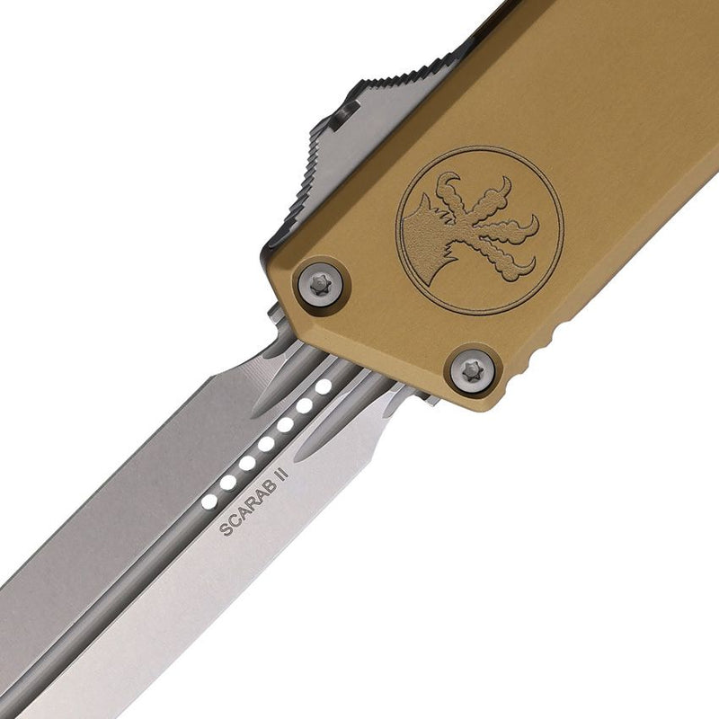 Microtech Auto Scarab II D/E OTF Gen III Tan Aluminum Automatic Knife [1181-10TA]