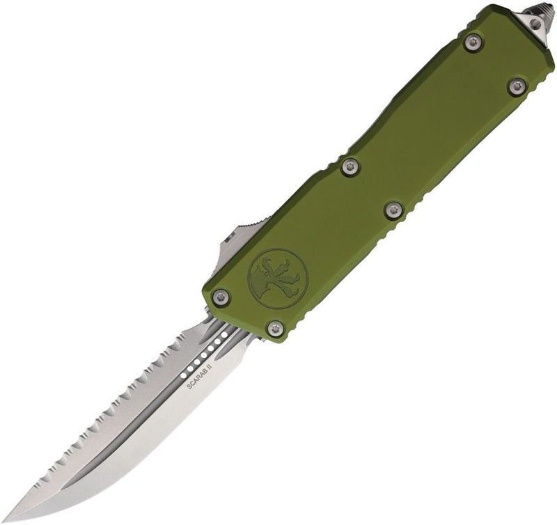 Microtech Auto Scarab II D/E OTF Gen III OD Green Aluminum Automatic Knife [1181-12OD]