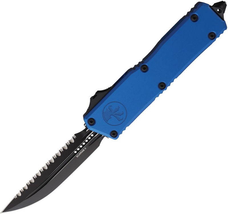 Microtech Auto Scarab II OTF Gen III Blue Aluminum Automatic Knife [1181-3BL]