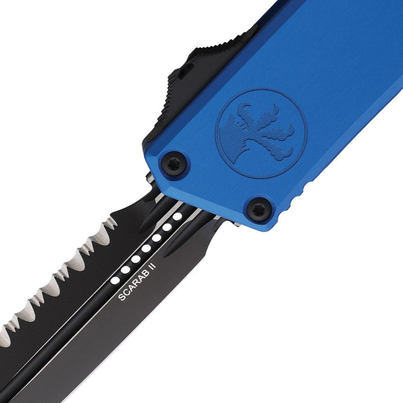 Microtech Auto Scarab II OTF Gen III Blue Aluminum Automatic Knife [1181-3BL]