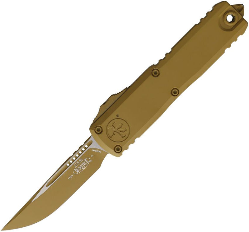 Microtech Auto UTX-85 S/E Gen IV OTF Cerakote RAL-8000 Tan Automatic Knife [12314-1CRA]