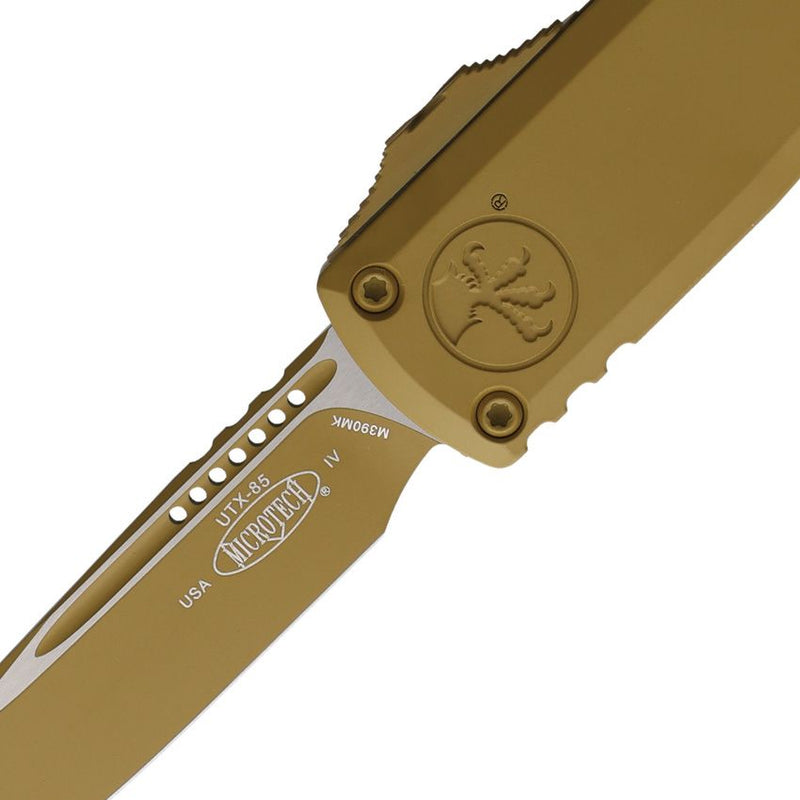 Microtech Auto UTX-85 S/E Gen IV OTF Cerakote RAL-8000 Tan Automatic Knife [12314-1CRA]