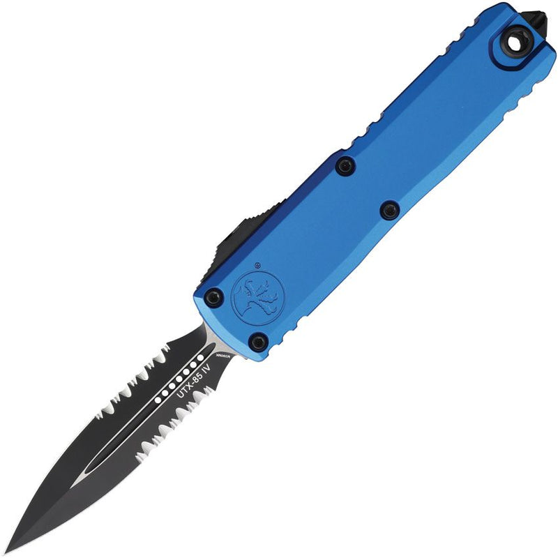 Microtech Auto UTX-85 D/E Gen IV OTF, Blue Aluminum Knife [12314-2BL]