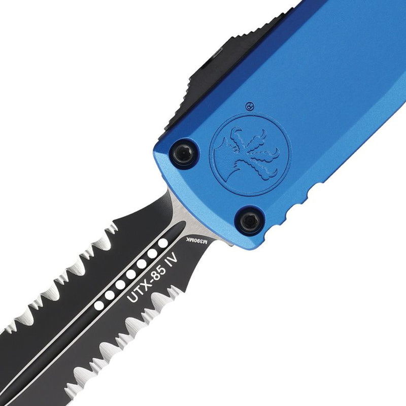 Microtech Auto UTX-85 D/E Gen IV OTF, Blue Aluminum Knife [12314-2BL]
