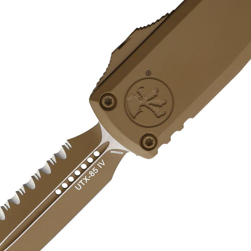 Microtech Auto UTX-85 D/E Gen IV OTF Tan Cerakote Aluminum Automatic Knife [12324-3CTA]