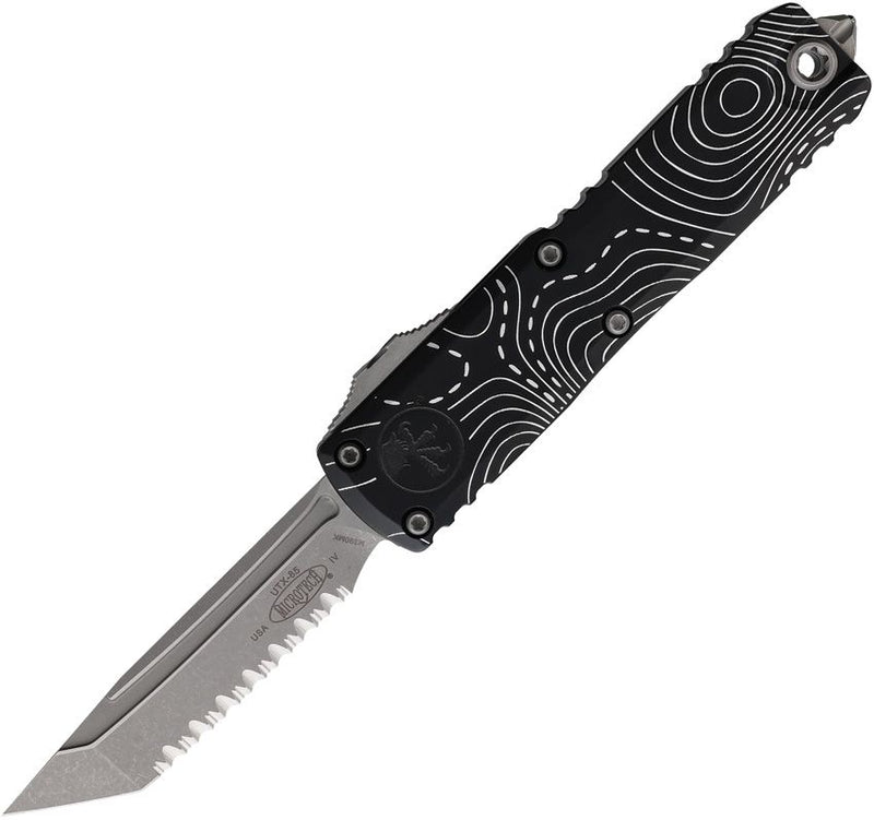 Microtech Auto UTX-85 T/E Gen IV OTF Black Aluminum Automatic Knife [12334-12APTP]