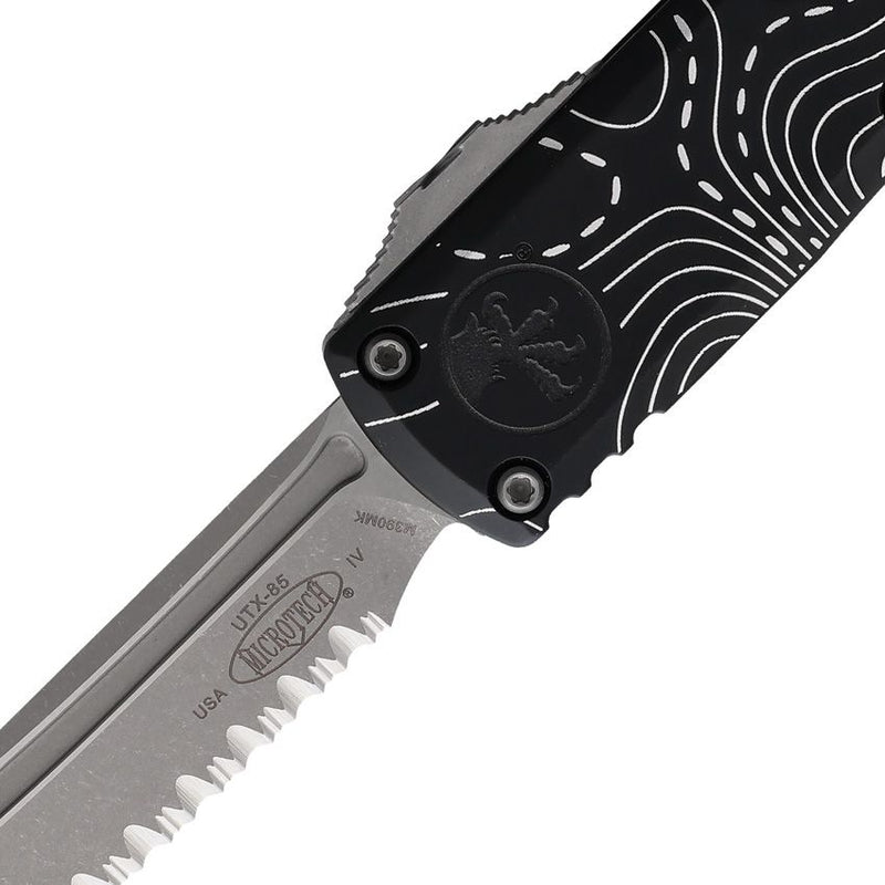 Microtech Auto UTX-85 T/E Gen IV OTF Black Aluminum Automatic Knife [12334-12APTP]