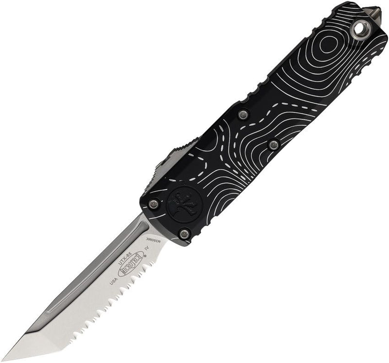 Microtech Auto UTX-85 TE Gen IV OTF Black Aluminum Automatic Knife [12334-12TP]