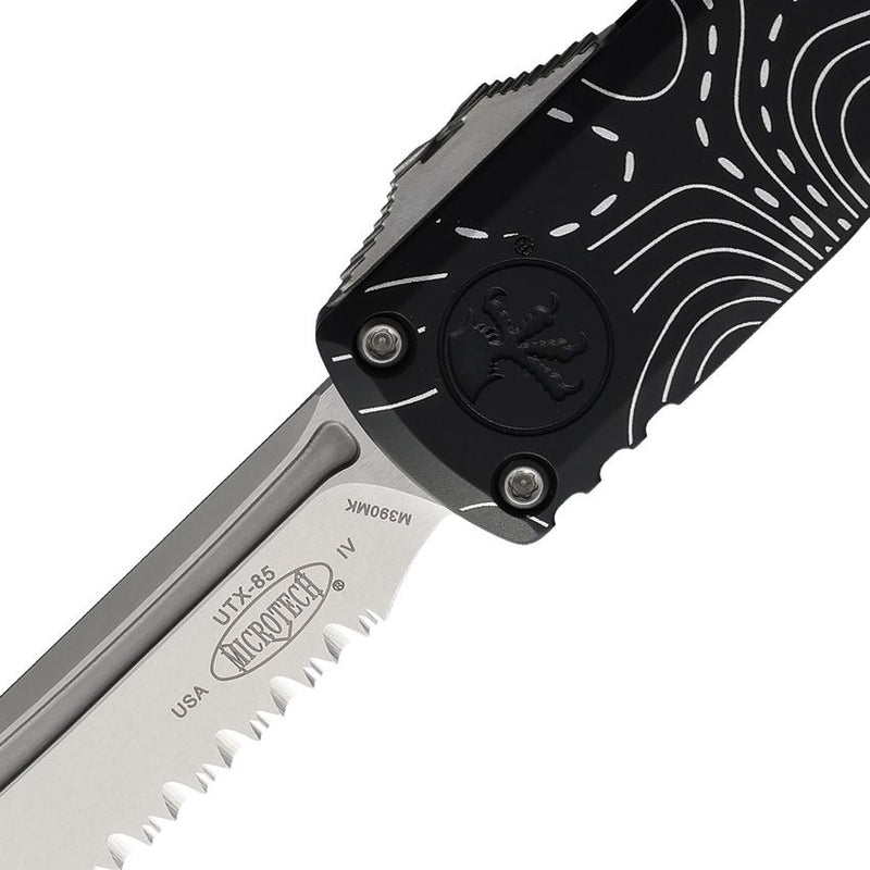 Microtech Auto UTX-85 TE Gen IV OTF Black Aluminum Automatic Knife [12334-12TP]