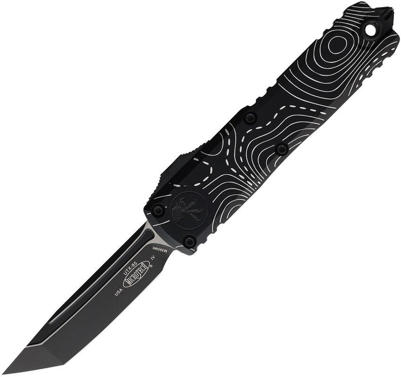 Microtech Auto UTX-85 T/E Gen IV OTF Black Aluminum Automatic Knife [12334-1TP]
