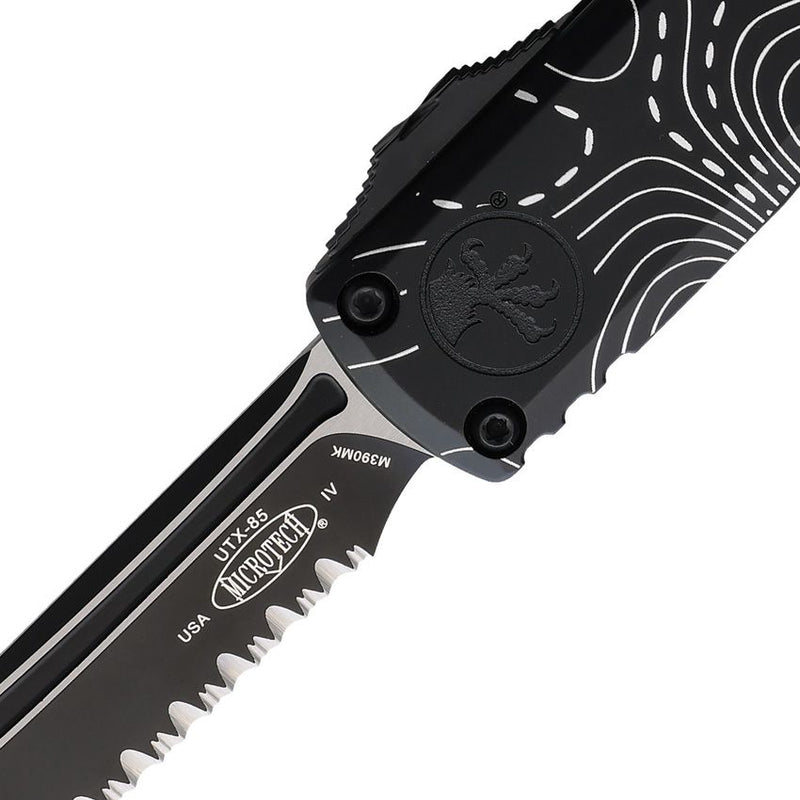 Microtech Auto UTX-85 T/E Gen IV OTF Black Aluminum Automatic Knife [12334-3TP]