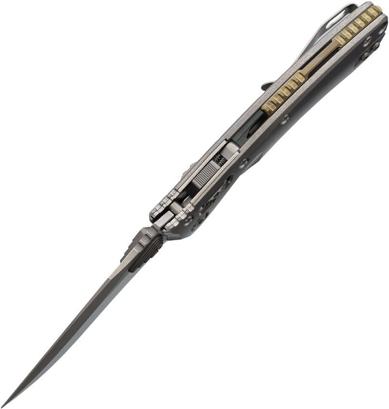 Microtech Amphibian Mini Ram-Lok Bronze Smooth Titanium Folding Knife [137MRL-10MS1]