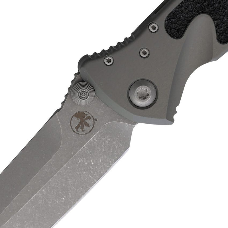 Microtech Socom Elite S\E Linerlock AP Gray Aluminum / Black Traction Folding Knife [160-10APNCSS]