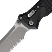 Microtech Socom RAM-LOK S/E Apocalyptic Standard Partial Serrated Frag Aluminum Black Folding Knife [160RL-11APFR] - product view 2