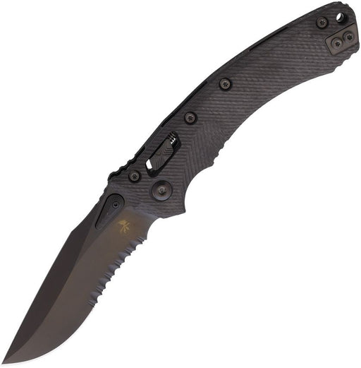 Microtech Amphibian Ram-Lok DLC CF (4" Black) [137RL-2DLCTFLCFS]