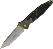 Microtech SOCOM ELITE T/E APOCALYPTIC FULL SERRATED DISTRESSED GRENADE GREEN Folding Knife [161-12DGG-U25] - product view 1