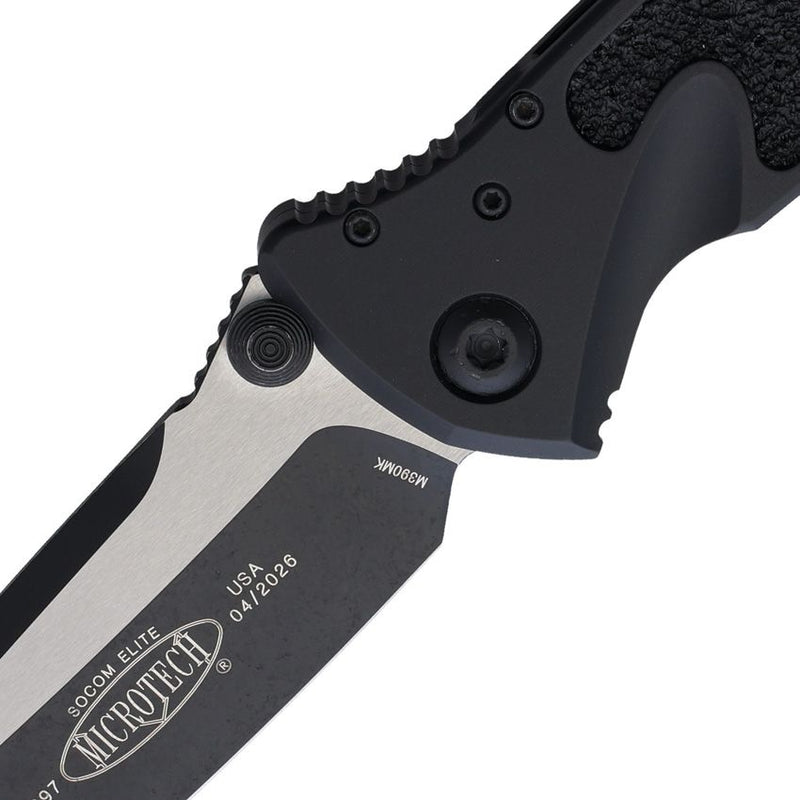 Microtech Socom Elite T/E Linerlock AP Black Traction Insert Folding Knife [161-1AP]