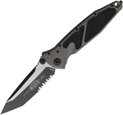 Microtech SOCOM Elite Manual T/E BLACK Partial Serrated NATURAL CLEAR Folding Knife [161-2NC] - product view 1