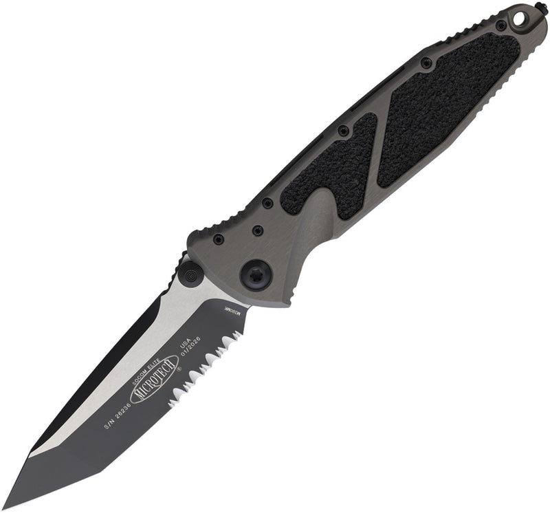 Microtech SOCOM Elite Manual T/E BLACK Partial Serrated NATURAL CLEAR Folding Knife [161-2NC] - product view 1