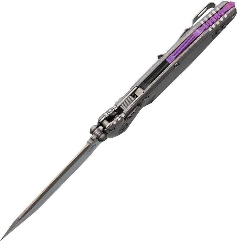 Microtech Socom Ram-Lok Marfione Select Purple Smooth Titanium Folding Knife [161RLS-10MS4]
