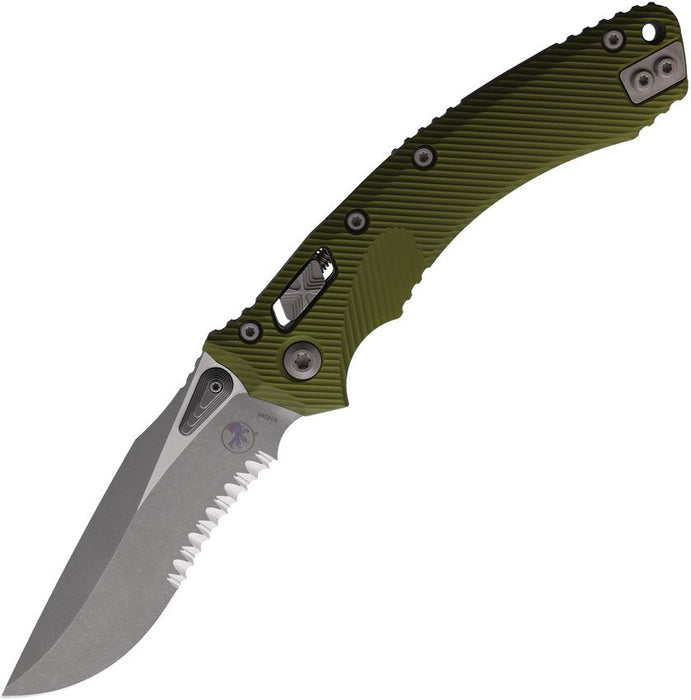 Microtech Amphibian S/E Ram-Lok APOD Green (4" Apocalyptic) [137RL-11APFLOD]