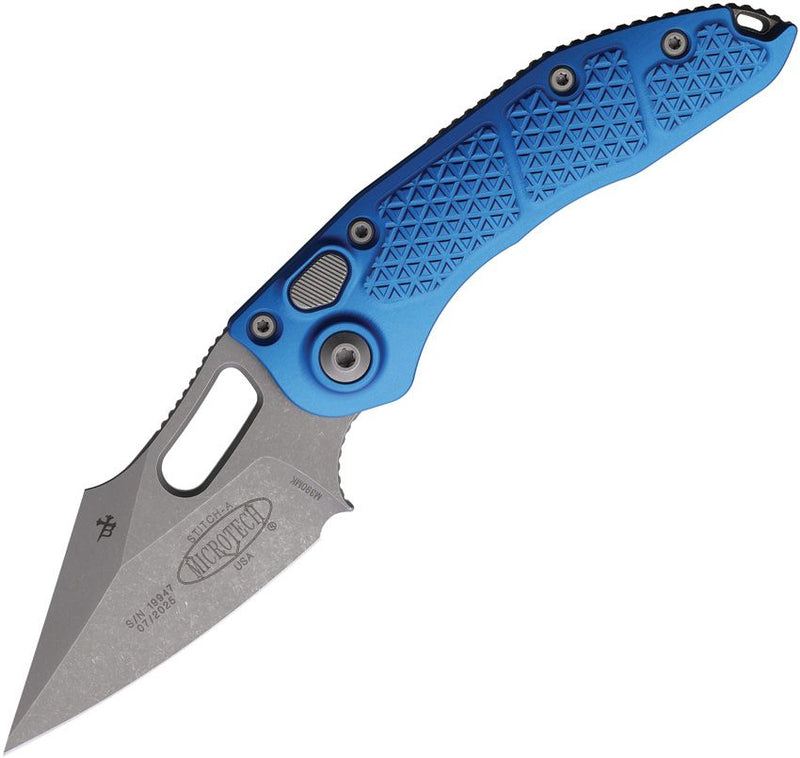 Microtech Auto Stitch S/E Button Lock Bl [169-10APBL]