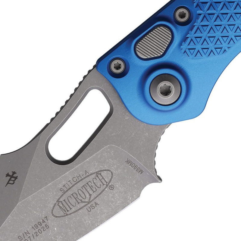 Microtech Auto Stitch S/E Button Lock Bl [169-10APBL]