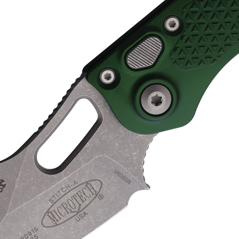 Microtech Auto Stitch S/E Button Lock AP [169-10APEG]