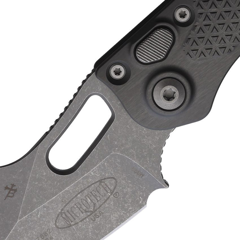 Microtech Auto Stitch S/E Button Lock AP [169-10APNC]